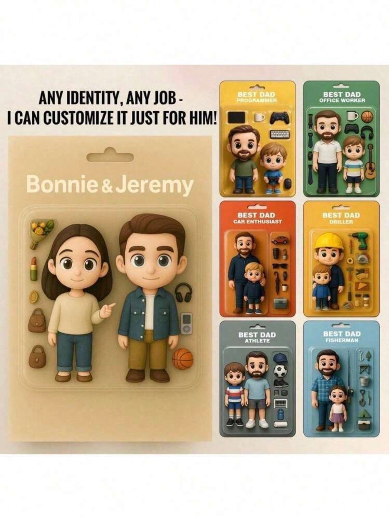 1pc Custom Action Figure Cartoon Photo Frame – Personalized 2D Cartoon Poster & Photo Frame Gift