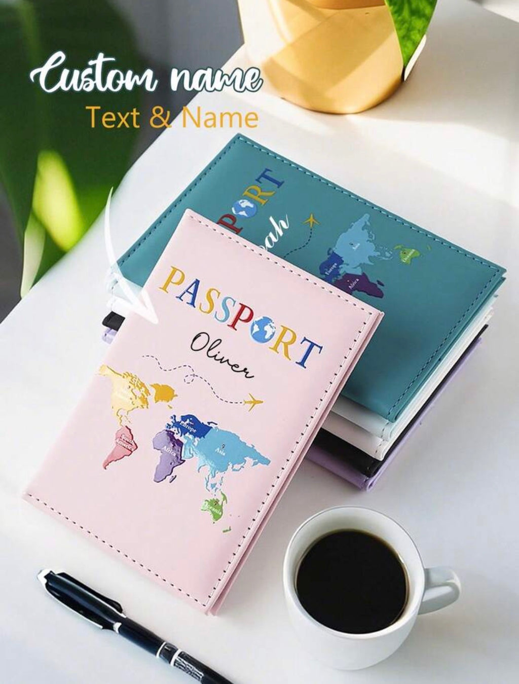 Customized  World Map Passport Holder
