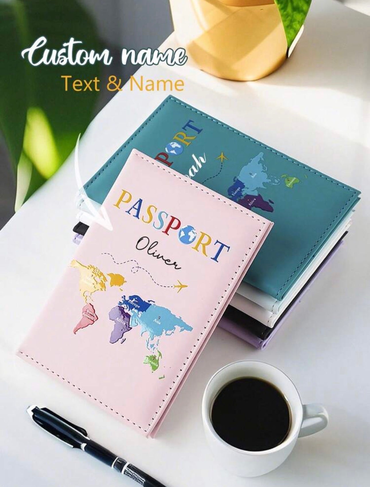 Customized  World Map Passport Holder