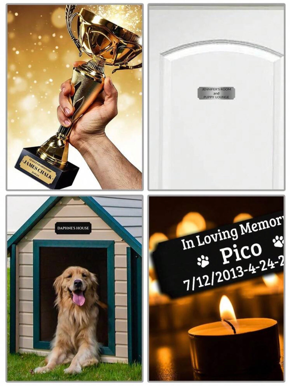 Personalized Stainless Steel Name Plate (3" W x 1" H)