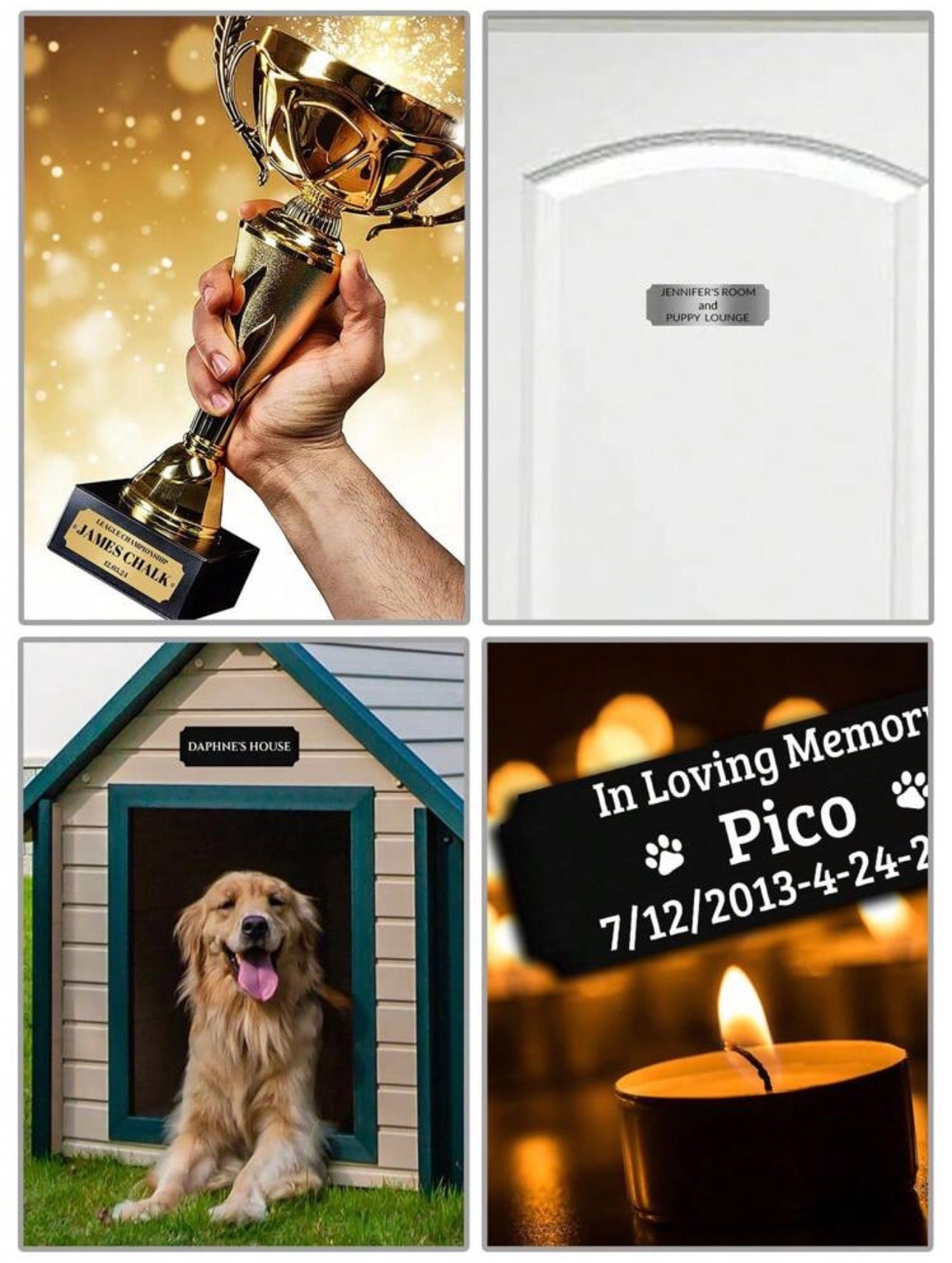 Personalized Stainless Steel Name Plate (3" W x 1" H)