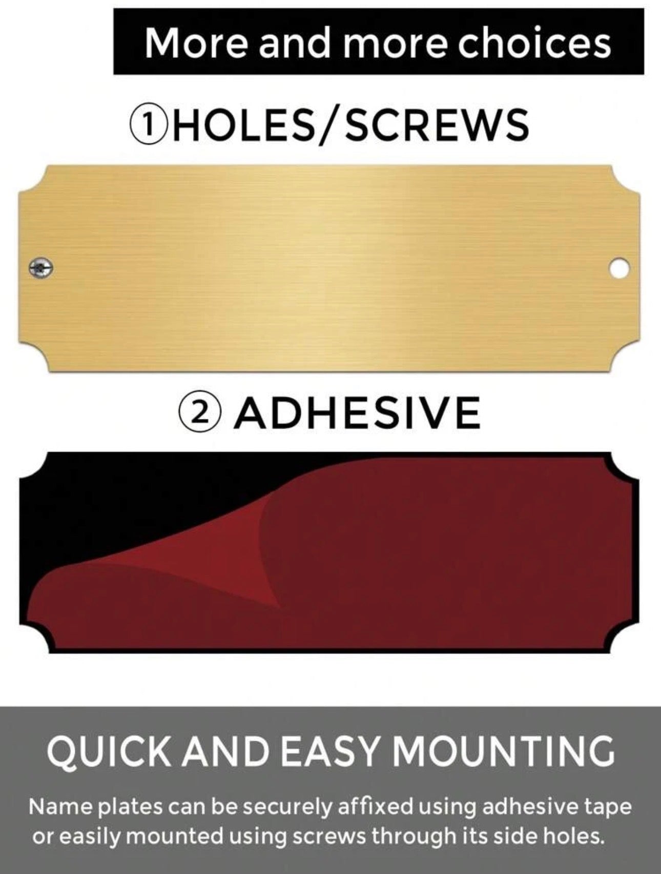 Personalized Stainless Steel Name Plate (3" W x 1" H)